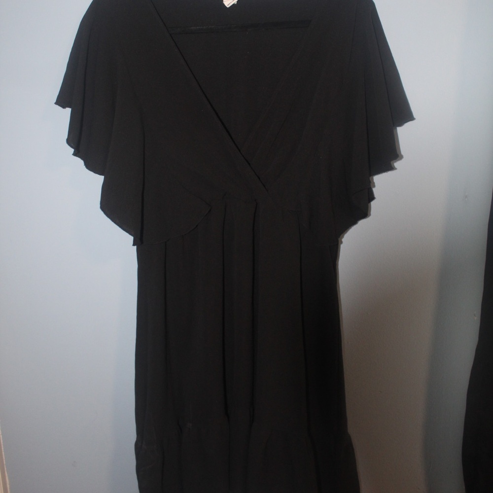 Black Ruffle Baby Doll Dress